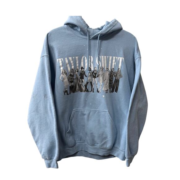 Taylor Swift Midnights Tour Album Blue Pullover Sweatshirt Hoodie Womens Large - Picture 1 of 6